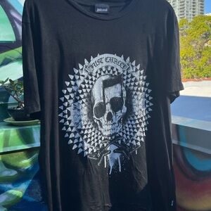 Just Cavalli Black Skull Graphic Tee Unisex